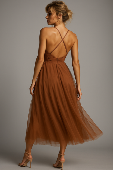 Corset Chiffon Midi Gown 1