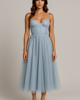 Corset Chiffon Midi Gown 2