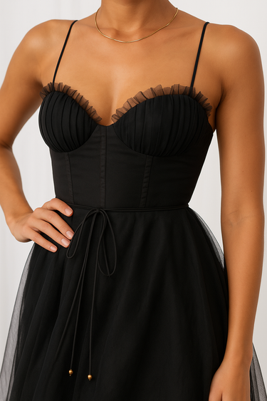 Corset Chiffon Midi Gown 5