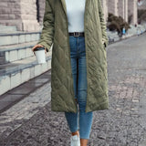 Cotton quilted coat with hood and long sleeves 1