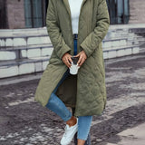 Cotton quilted coat with hood and long sleeves 2
