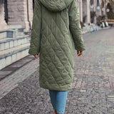 Cotton quilted coat with hood and long sleeves 4