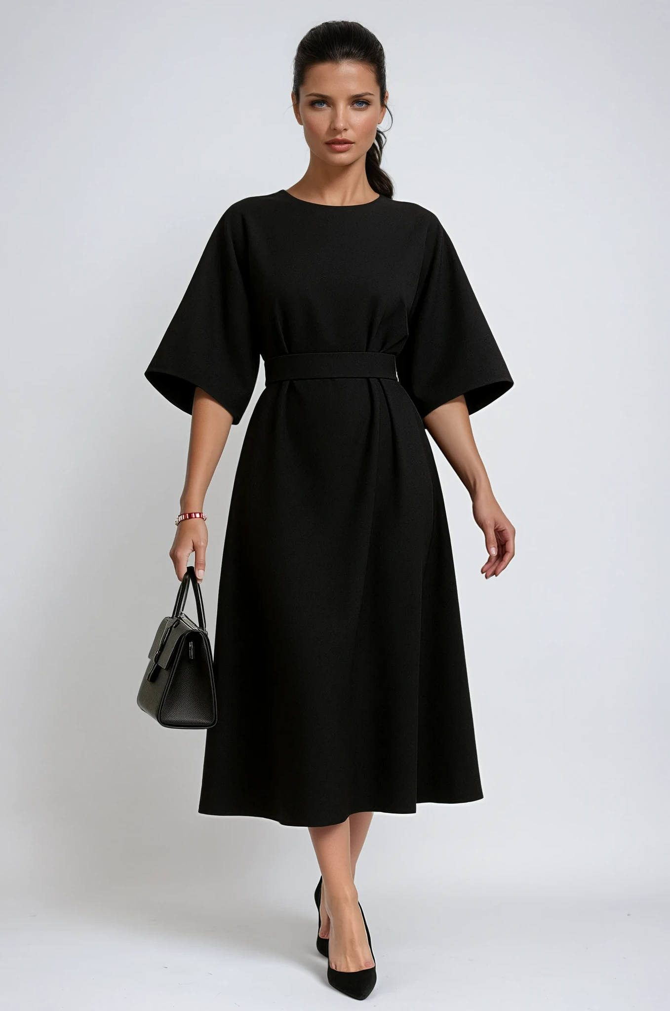 midi office dress Crew Neck Midi Work Dress – Zoe Sydney