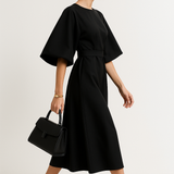Crew Neck Midi Office Dress 1