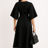 Crew Neck Midi Office Dress 2