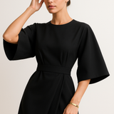 Crew Neck Midi Office Dress 3