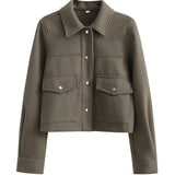 Cropped Button-Front Jacket 7