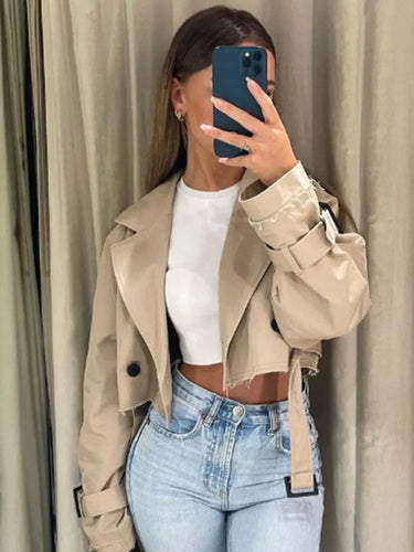 Cropped Trench-Style Jacket 2