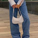 Dark Blue 90s Loose Baggy Boyfriend Jeans with Low Waist 3
