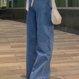 Dark Blue 90s Loose Baggy Boyfriend Jeans with Low Waist 4