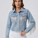 Denim Jacket with Fringe Detail 1