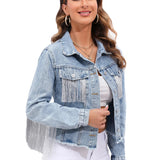 Denim Jacket with Fringe Detail 4
