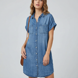 Denim Shirt Dress – Relaxed Fit with Functional Pockets for Effortless Summer Style 2