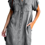 Denim Shirt Dress – Relaxed Fit with Functional Pockets for Effortless Summer Style 6