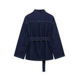 Denim Utility Jacket with Tie Belt 3