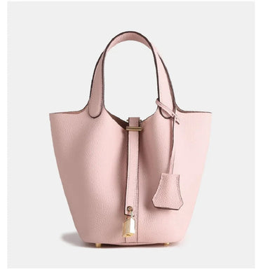 Elaris | Luxe Taupe Leather Bucket Bag – Timeless & Elegant 11