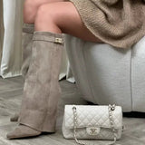Elegant Women's Knee High Boots – Black Leather or Suede with Slim Design for All-Day Comfort and Versatile Style 6
