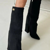 Elegant Women's Knee High Boots – Black Leather or Suede with Slim Design for All-Day Comfort and Versatile Style 8