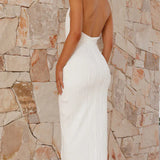 Elegant mint green midi dress – halter neck & wrap style for summer events 8