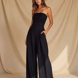 Elegant strapless jumpsuit for women – loose fit for summer 3