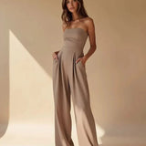 Elegant strapless jumpsuit for women – loose fit for summer 6
