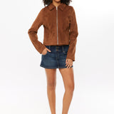 Tula | Women’s Faux Suede Jacket | Cropped & Chic 3