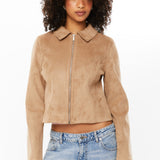 Tula | Women’s Faux Suede Jacket | Cropped & Chic 1