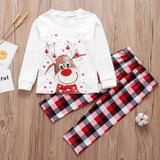 Family Matching Christmas Pajamas Sets Mother And Kids Pyjamas Deer Print Tops+Pants Xmas Sleepwear Baby Romper Pet Dog Clothes 2