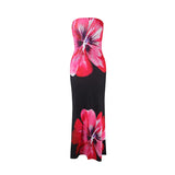 Fashion Milk Silk Fabric Floral Print Sexy Long Dresses Elegant Backless Bodycon High Waist Midi Dress 2025 Summer Vacation Boho 9
