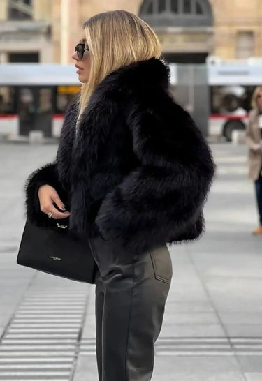 Faux Fur Jacket Women, Fluffy Outerwear for Stylish Comfort - Elegant Cozy Coat for All Occasions 7