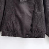 Faux Suede Bomber Jacket with Modern Utility Fit 6