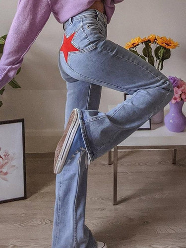 Flare Jeans with Back Star Patch 0