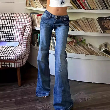 Flare Pants Women Jeans High Waist Streetwear Trousers Skinny Stretch Distressed Washed Pockets 2025 Female Vintage Denims 3