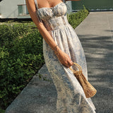 Floral Midi Dress for Women with Sweetheart Neckline – Sleeveless A-Line Summer Wedding Guest Dress 3