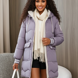 Gemma | Sporty Contrast-Lined Hooded Long Puffer Coat - Lumina 0