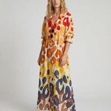 Geometry Circle Print Dress – Vintage Puff Sleeve A-Line Summer Style 1