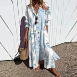 Geometry Circle Print Dress – Vintage Puff Sleeve A-Line Summer Style 7