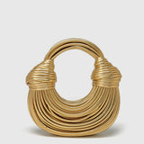 Golden Twisted Hoop Bag 0