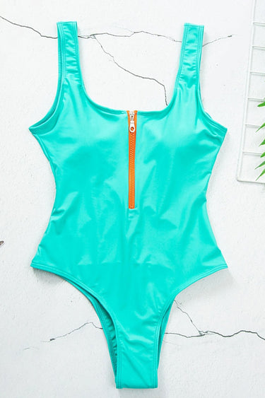 Hollow V-Neck Zipper Swimsuit for Stylish Beachwear 10