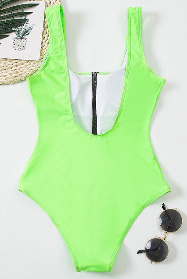 Hollow V-Neck Zipper Swimsuit for Stylish Beachwear 6