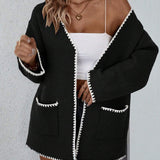 Jane | Women's Open Front Pocket Long Sleeve Cardigan 2
