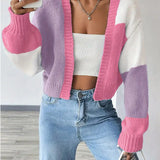 Joanna | Women's Cropped Color Block Cardigan 3