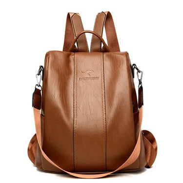 Kangaroo Women's Large Capacity Travel Backpack Soft Leather Anti-Theft Fashion Simple Multifunctional Ladies Bag Casual Travel 8