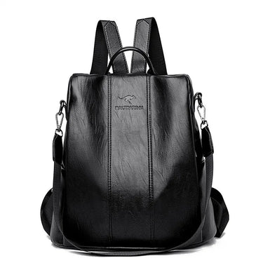Kangaroo Women's Large Capacity Travel Backpack Soft Leather Anti-Theft Fashion Simple Multifunctional Ladies Bag Casual Travel 9