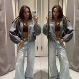 Ladies Fashion Autumn Winter Jacket Women Retro Round Neck Long Sleeve Elastic Hem Zipper Soft Bomber Jacket Women Coat Female 4