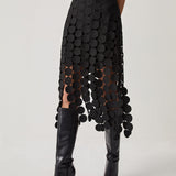 Laser Cut Multi Circle Double Layered Skirt 0