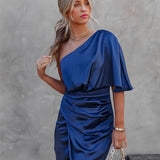 Liliana - Elegant one-shoulder cocktail dress 0