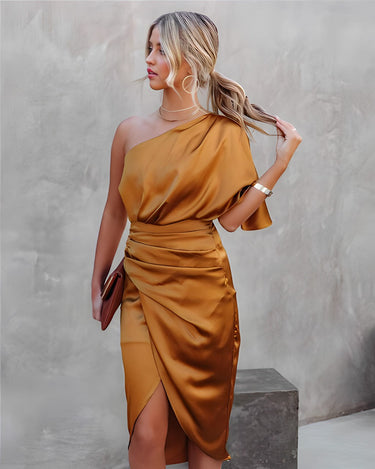 Liliana - Elegant one-shoulder cocktail dress 10