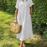Lily | Women’s Striped Button Front Midi Dress 1