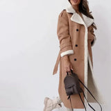 Long Coat Women with Fleece Lining and Teddy Collar – Elegant Long Winter Coat for Chilly Days, Black 3